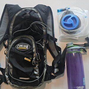 CamelBak MULE Hydration Backpack + NEW Bladder + Chute 32oz Bottle Bundle